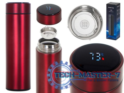 Kubek bidon termiczny termos smart LED 500ml bordowy Kubek bidon termiczny termos smart LED 500ml bordowy