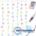 Kurtyna świetlna girlanda lampki LED 3x3m 200LED USB multikolor + pilot 16kolorów z pamięcią