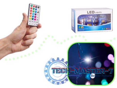 Kurtyna świetlna girlanda lampki LED 3x3m 200LED USB multikolor + pilot 16kolorów z pamięcią Kurtyna świetlna girlanda lampki LED 3x3m 200LED USB multikolor + pilot 16kolorów z pamięcią