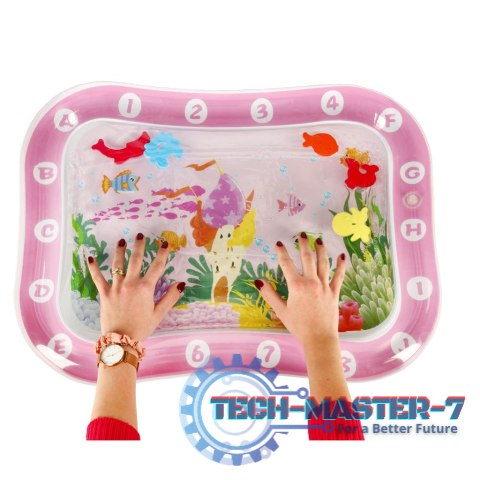 Mata wodna sensoryczna dmuchana dla niemowląt wodny świat XXL 64x50 cm Mata wodna sensoryczna dmuchana dla niemowląt wodny świat XXL 64x50 cm