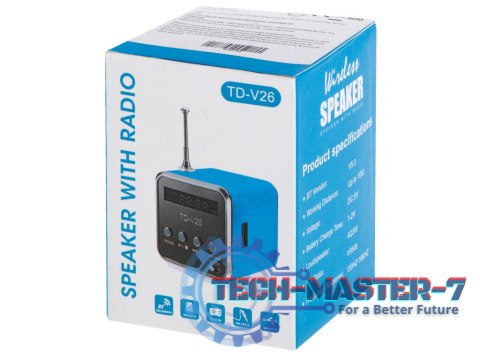 Radio akumulatorowe przenośne głośnik Bluetooth LCD TD-V26 Radio akumulatorowe przenośne głośnik Bluetooth LCD TD-V26