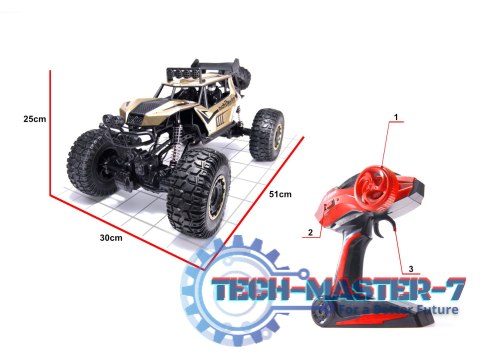 Samochód zdalnie sterowany 2,4GHz 1:8 51cm metal złoty Samochód zdalnie sterowany 2,4GHz 1:8 51cm metal złoty