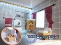 Domek dla lalek drewniany MDF mebelki 78cm czarny LED