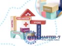 Klocki drewniane edukacyjne miasto puzzle 100el.