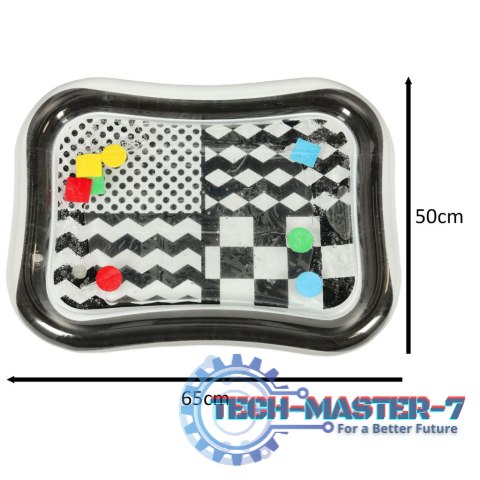Mata wodna sensoryczna dmuchana dla niemowląt czarno-biała mix wzorów XXL 65x50 cm Mata wodna sensoryczna dmuchana dla niemowląt czarno-biała mix wzorów XXL 65x50 cm