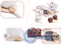 Serwis kawowy drewniany naczynia dla dzieci zestaw kuchenny do herbaty taca filiżanki