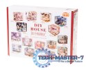 Domek dla lalek drewniany pokój dzienny model do złożenia LED DIY 3016 15,02cm