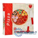 Pizza drewniany zestaw do zabawy na rzep akcesoria łopatka nóż talerz nauka krojenia 20cm