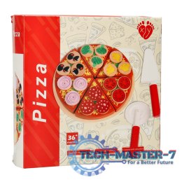 Pizza drewniany zestaw do zabawy na rzep akcesoria łopatka nóż talerz nauka krojenia 20cm