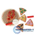 Pizza drewniany zestaw do zabawy na rzep akcesoria łopatka nóż talerz nauka krojenia 20cm