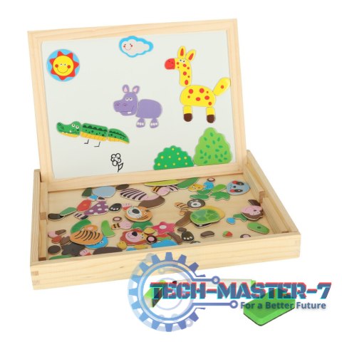 Tablica magnetyczna kredowa wielofunkcyjna zwierzątka + kredka marker gąbka Tablica magnetyczna kredowa wielofunkcyjna zwierzątka + kredka marker gąbka