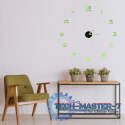Zegar ścienny naklejany DIY fluorescencyjny regulowany 50-60cm 12 cyfr