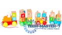 Drewniany pociąg duże klocki edukacyjne alfabet ECOTOYS ECOTOYS