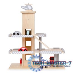 Duży drewniany tor garaż parking z windą + autka ECOTOYS ECOTOYS