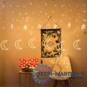 Lampki księżyce gwiazdki świąteczne światełka kurtyna 96LED MULTISTORE
