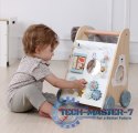 Pchacz chodzik drewniany edukacyjny z ruchomymi elementami ECOTOYS MULTISTORE