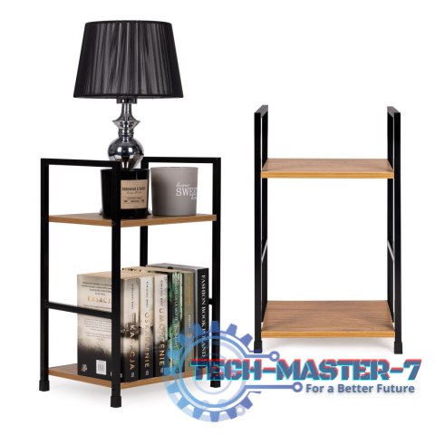 Regał drewniany nowoczesny szafka nocna 2 półki LOFT ModernHome Regał drewniany nowoczesny szafka nocna 2 półki LOFT ModernHome