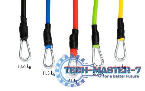 Zestaw 5 gum ekspanderów fitness rączki uchwyty ModernHome Zestaw 5 gum ekspanderów fitness rączki uchwyty ModernHome