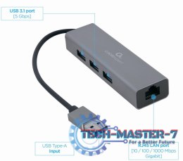 Hub USB GEMBIRD A-AMU3-LAN-01