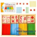 Patyczki do nauki liczenia liczydło patyczki + cyfry zestaw edukacyjny montessori