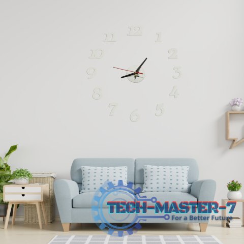 Zegar Ścienny naklejany DIY regulowany nowoczesny srebrny 12 godzin Zegar Ścienny naklejany DIY regulowany nowoczesny srebrny 12 godzin