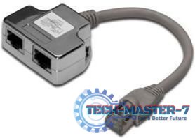 Adapter RJ45 na kablu / 2x gniazdo RJ45 ekran Adapter RJ45 na kablu / 2x gniazdo RJ45 ekran
