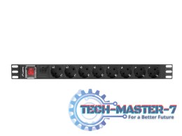 Listwa zasilająca LANBERG PDU-08F-0200-BK