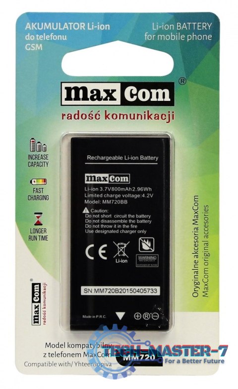 Akulumator MAXCOM(MaxCom MM720\800mAh\3.7V) Akulumator MAXCOM(MaxCom MM720\800mAh\3.7V)