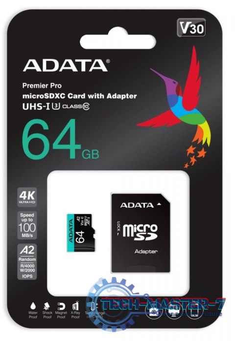 Karta pamięci A-DATA 64 GB Adapter Karta pamięci A-DATA 64 GB Adapter