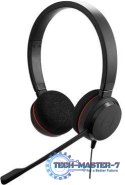 Słuchawki z mikrofonem Na głowę Na wysięgniku JABRA Evolve 20 Duo MS (Przewodowe wtyk/Czarny)