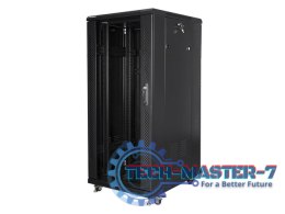 Szafa rack Lanberg FF01-6827-12B (27U; 19''; 1390mm / 600mm / 800 mm; stojąca; Pełne, Szklane; 800 kg; kolor czarny)