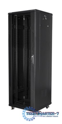 Szafy Lanberg FF01-6637-12B (37U; 19'' / 600mm / 600 mm; stojąca; Pełne, Szklane; 800 kg; kolor czarny)