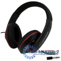 Słuchawki Na głowę ESPERANZA EH121 (5m /3.5 mm wtyk/Czarno-czerwony)