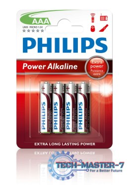 Baterie PHILIPS Alkaliczna AAA (LR03, R03, 24A, MN2400, AM4, UM4, HP16) 4 szt. LR03P4B/10
