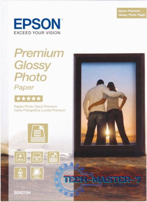 Papier EPSON Premium Glossy Photo 255 g 13 x 18 cm (30 arkuszy) C13S042154 Papier EPSON Premium Glossy Photo 255 g 13 x 18 cm (30 arkuszy) C13S042154