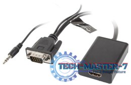 Adapter LANBERG AD-0021-BK VGA + Audio - HDMI