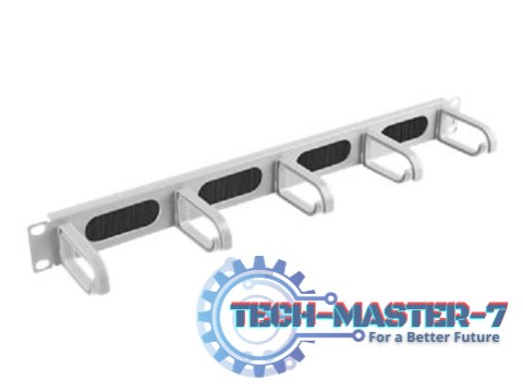 Organizer kabli 19'' 1U Panel szczotkowany Typ B szary