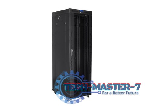 SZAFA INSTALACYJNA RACK STOJĄCA 19" 42U 800X800 CZARNA DRZWI SZKLANE LCD LANBERG (FLAT PACK)
