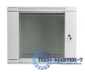 Szafa instalacyjna wisząca 19'' 9U 600X450mm szara (drzwi szklane)