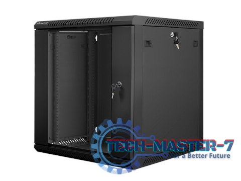 Szafa instalacyjna wisząca 19'' 12U 600X600mm czarna (drzwi szklane) Szafa instalacyjna wisząca 19'' 12U 600X600mm czarna (drzwi szklane)