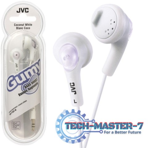 Słuchawki Douszne JVC Gumy Biały (1m /3.5 mm (niklowany) wtyk/Biały) Słuchawki Douszne JVC Gumy Biały (1m /3.5 mm (niklowany) wtyk/Biały)
