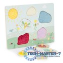 Drewniana tablica sensoryczna z różnymi rodzajami materiału ECOTOYS ECOTOYS
