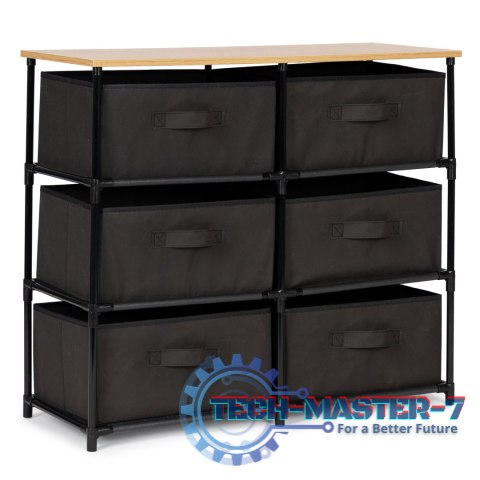 Szafka regał materiałowa tekstylna 6 koszy szara ModernHome Szafka regał materiałowa tekstylna 6 koszy szara ModernHome
