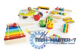 Zestaw drewnianych instrumentów dla dzieci 14 instrumentów ECOTOYS ECOTOYS