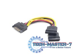 Kabel zasilający GEMBIRD SATA (wtyk) - 2 x SATA (gniazdo) 0.15m. CC-SATAM2F-01