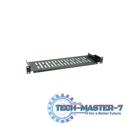 Półka 1U 250mm rack 19, perforowana, czarna