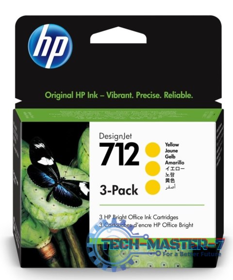 Tusz HP 712 3-Pack 29-ml Yellow 3ED79A Tusz HP 712 3-Pack 29-ml Yellow 3ED79A