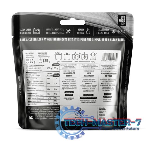 Deser liofilizowany Lyofood Pudding czekoladowy 130 g Deser liofilizowany Lyofood Pudding czekoladowy 130 g