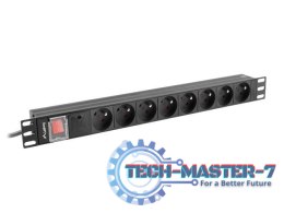 Listwa zasilająca LANBERG PDU-08E-0200-BK