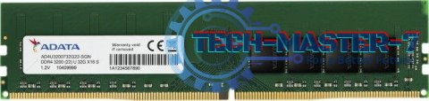 Pamięć A-DATA (UDIMM/DDR4/16 GB/3200MHz/1.2V/22 CLCL/SINGLE) Pamięć A-DATA (UDIMM/DDR4/16 GB/3200MHz/1.2V/22 CLCL/SINGLE)